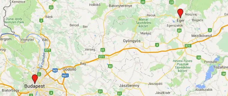 budapest-eger-map