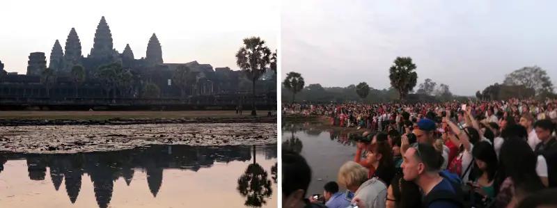 Foule Lever soleil à Angkor Wat